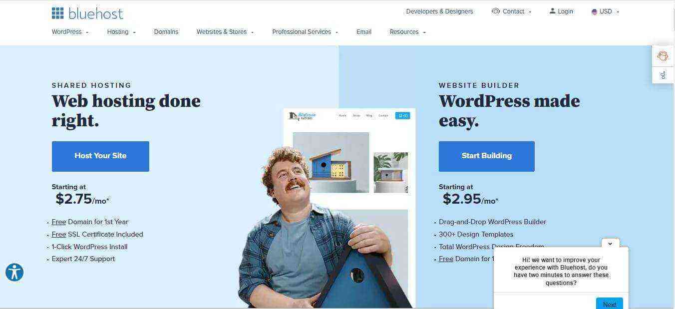 Bluehost Home Page 02